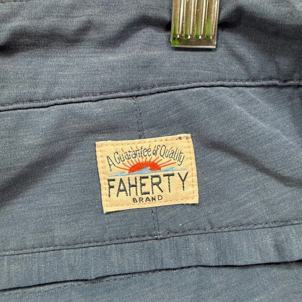 Faherty All Day Shorts Men 38 Blue Stretch Hybrid Boardshorts Swim Trunks Casual